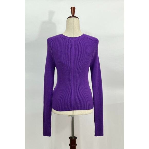 COLORUSH CSC Sz 1 S Jones Skinny V-Neck Ribbed Sweater Pullover Indigo NWT - Picture 4 of 7